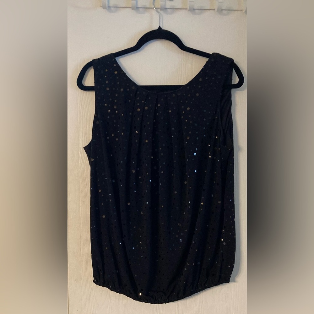 Dressbarn Black Sequin Tank Top